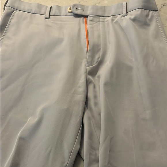 Men's Light Gray Dress Pants with Orange Accent - Picture 1 of 3